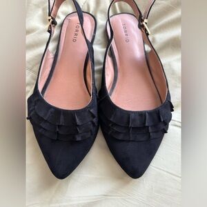Torrid black ruffle sling back flats - 11wide